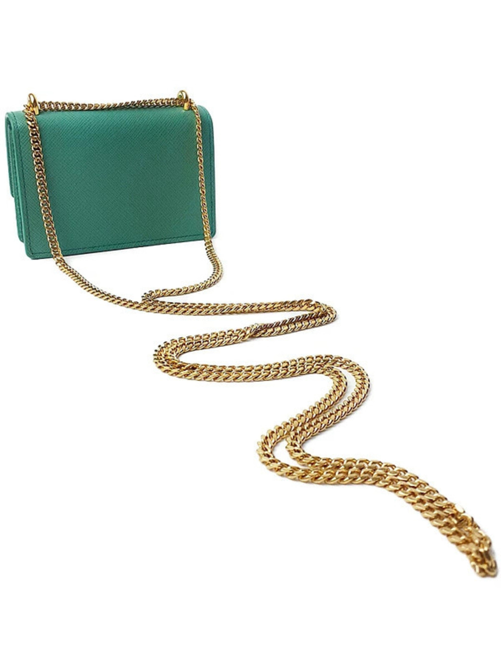 Prada Leather Shoulder Bag Saffiano Chain Black